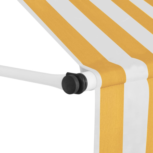 Toldo retrátil manual 100 cm riscas laranja e branco M 5
