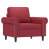 Sillón cuero sintético rojo tinto 60 cm 2