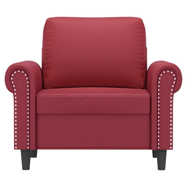 Sillón cuero sintético rojo tinto 60 cm M 3