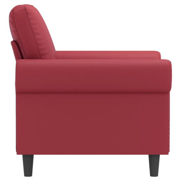 Sillón cuero sintético rojo tinto 60 cm M 4