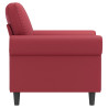Sillón cuero sintético rojo tinto 60 cm 4