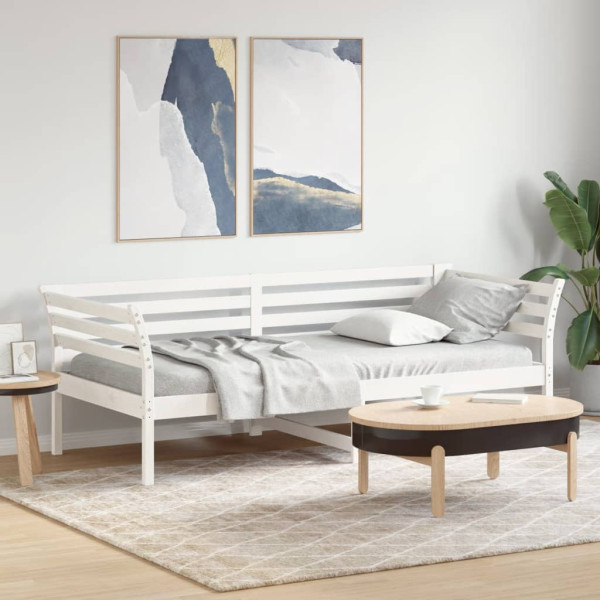 Cama dia sem colchão branco 100x200 cm pinho de madeira maciça M 3