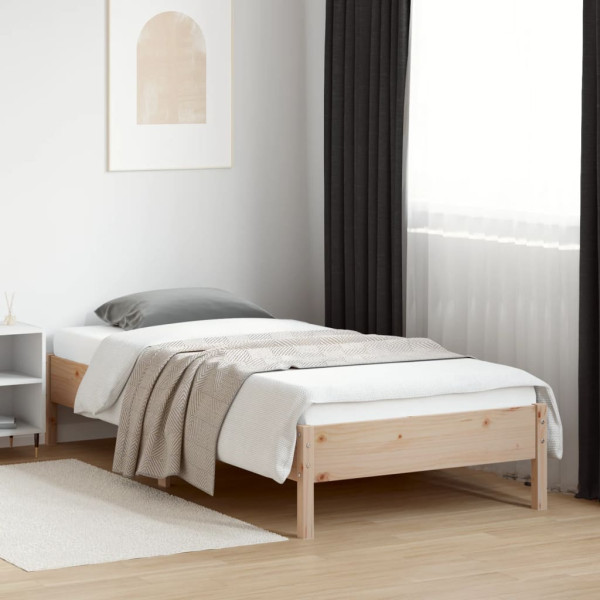 Estructura de cama madera maciza de pino 100x200 cm M 3
