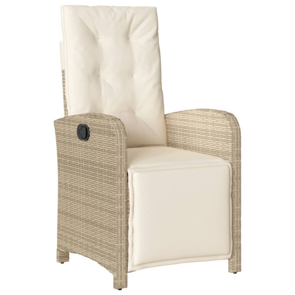 Set comedor de jardín 7 pzas con cojines ratán sintético beige M 4