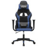 Silla gaming cuero sintético negro y azul 3