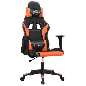 Silla gaming cuero sintético negro y naranja H