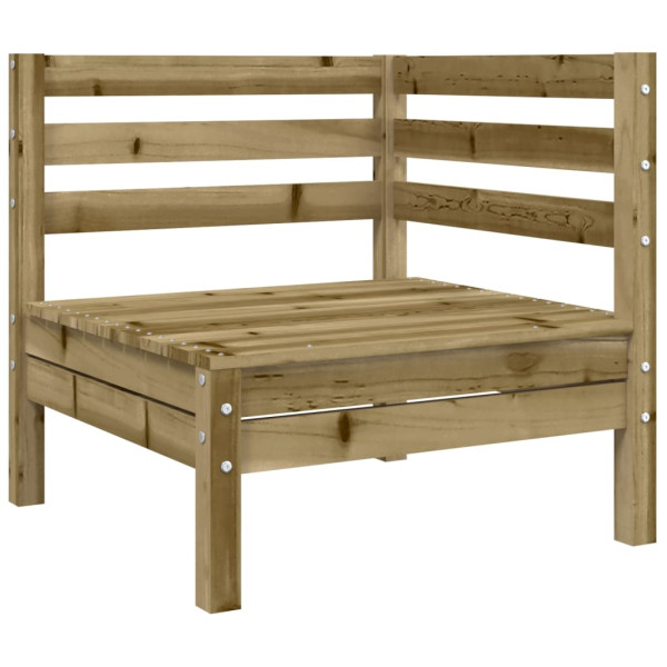 Sofá de canto p/ jardim c/ almofadões pinho impregnado M 5