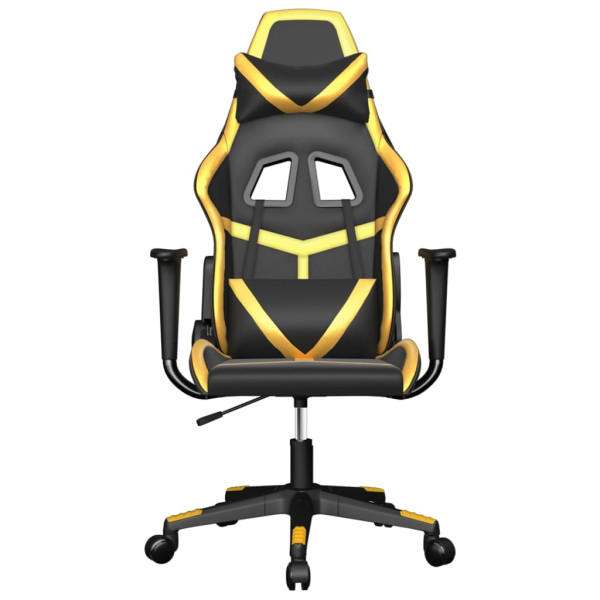 Silla gaming cuero sintético negro y dorado M 3
