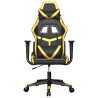 Cadeira gaming couro artificial preto e dourado 3