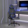 Silla gaming cuero sintético negro y azul 1