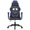 Silla gaming cuero sintético negro y azul 3