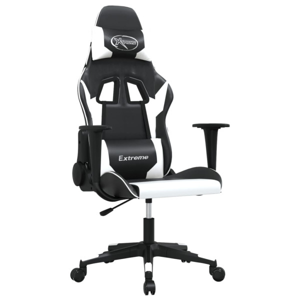 Silla gaming cuero sintético negro y blanco M 2
