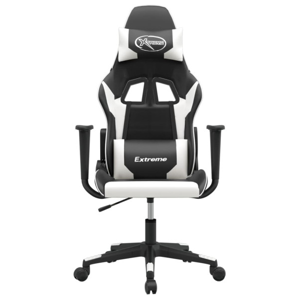 Silla gaming cuero sintético negro y blanco M 3
