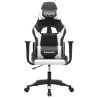 Silla gaming cuero sintético negro y blanco 3
