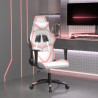 Cadeira gaming couro artificial branco e rosa 1