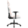 Cadeira gaming couro artificial branco e rosa 4