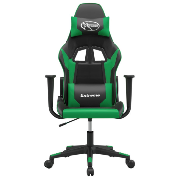 Silla gaming cuero sintético negro y verde M 3