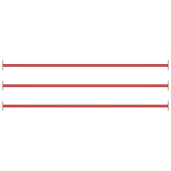 Barras de gimnasia 3 piezas 125 cm acero rojo D