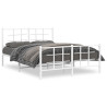 Estructura cama metal cabecero y pie de cama blanco 140x190 cm 4