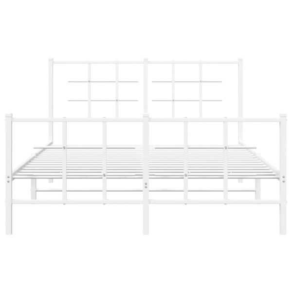 Estructura cama metal cabecero y pie de cama blanco 140x190 cm M 5