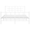 Estructura cama metal cabecero y pie de cama blanco 140x190 cm 5
