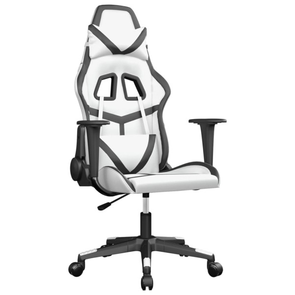 Silla gaming cuero sintético blanco y negro M 2