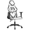 Silla gaming cuero sintético blanco y negro 2