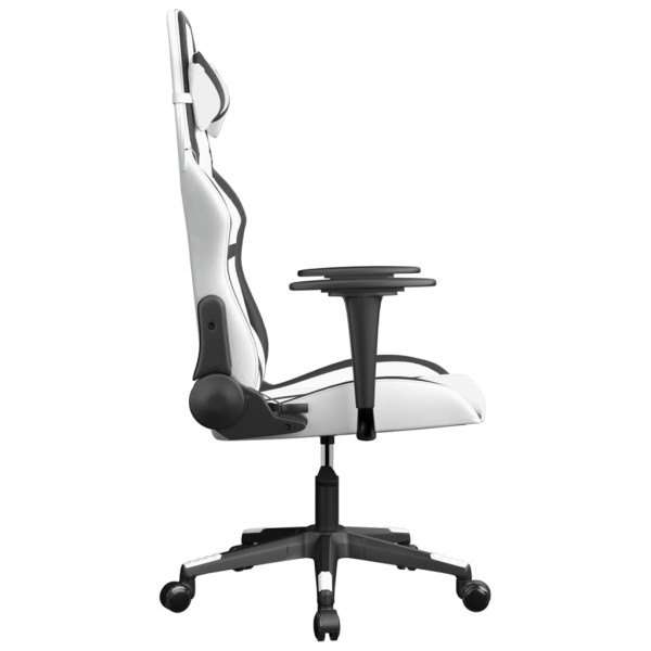 Silla gaming cuero sintético blanco y negro M 4