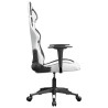 Silla gaming cuero sintético blanco y negro 4