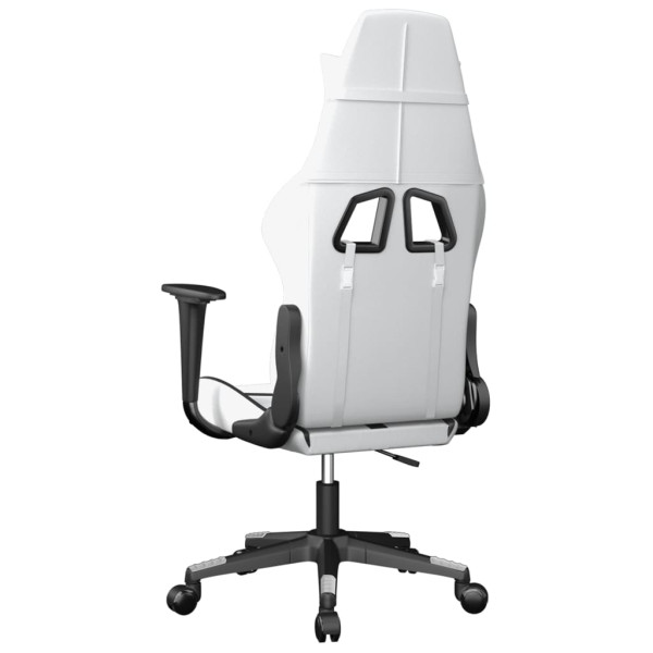 Silla gaming cuero sintético blanco y negro M 5
