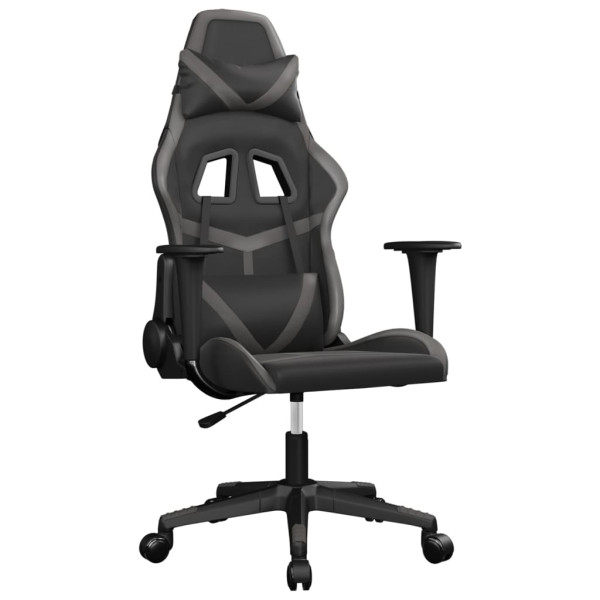 Silla gaming cuero sintético negro y gris M 2