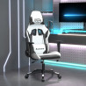Silla gaming cuero sintético blanco y negro 1