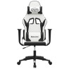 Silla gaming cuero sintético blanco y negro 3