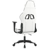 Silla gaming cuero sintético blanco y negro 5