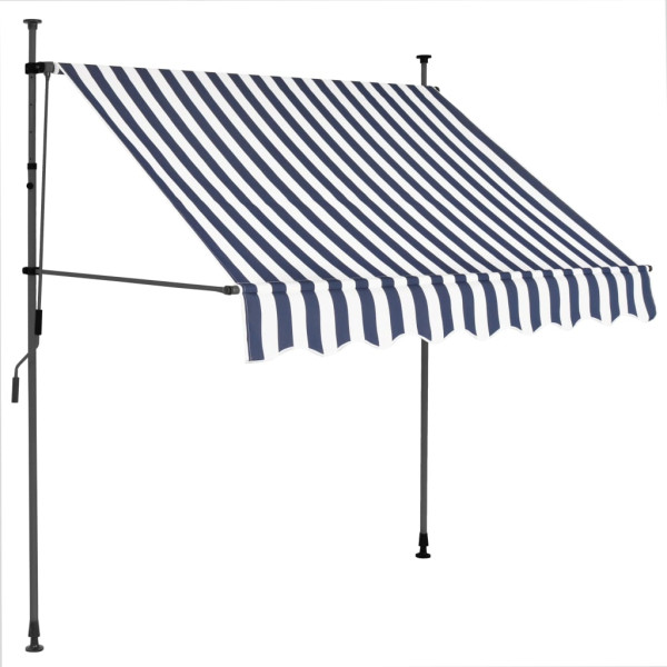 Toldo manual retráctil con LED azul y blanco 100 cm M 2