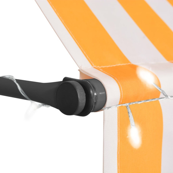 Toldo manual retráctil con LED blanco y naranja 100 cm M 4