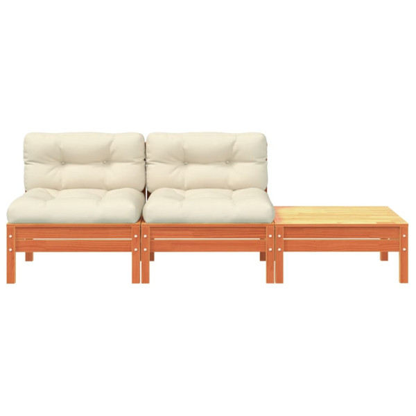 Sofá de jardín con cojines y reposapiés 2 plazas M 5