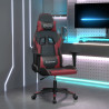 Silla gaming cuero sintético negro y rojo vino tinto 1