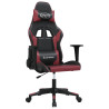 Silla gaming cuero sintético negro y rojo vino tinto 2