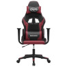 Silla gaming cuero sintético negro y rojo vino tinto 3