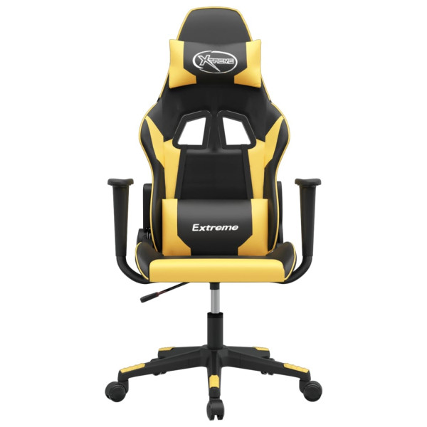 Silla gaming cuero sintético negro y dorado M 3