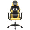 Silla gaming cuero sintético negro y dorado 3