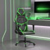 Silla gaming cuero sintético negro y verde 3