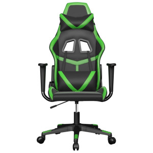 Silla gaming cuero sintético negro y verde H