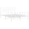 Estructura cama metal con cabecero y estribo blanco 135x190 cm 2