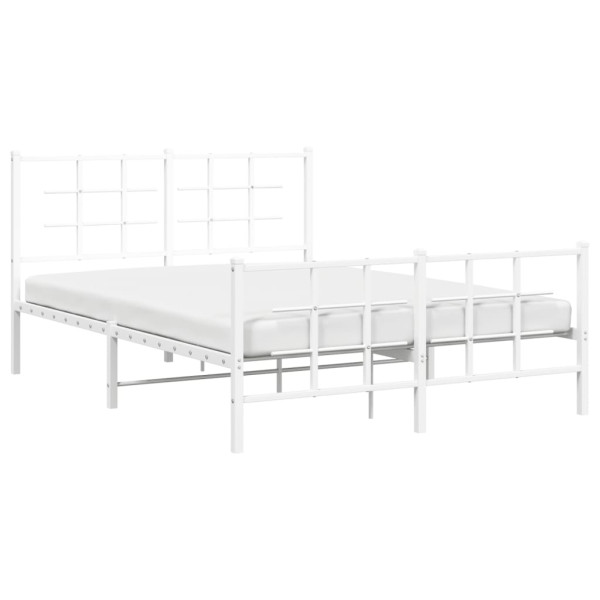 Estructura cama metal con cabecero y estribo blanco 135x190 cm M 4
