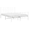 Estructura cama metal con cabecero y estribo blanco 135x190 cm 4