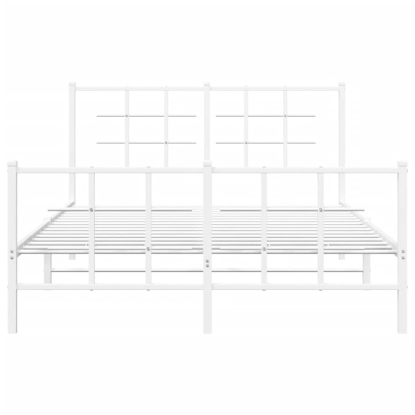 Estrutura de cama com cabeceira e pés 135x190 cm metal branco M 5