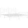 Estructura cama metal con cabecero y pie cama blanco 183x213 cm 2