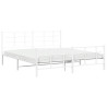 Estrutura de cama com cabeceira e pés 183x213 cm metal branco 4